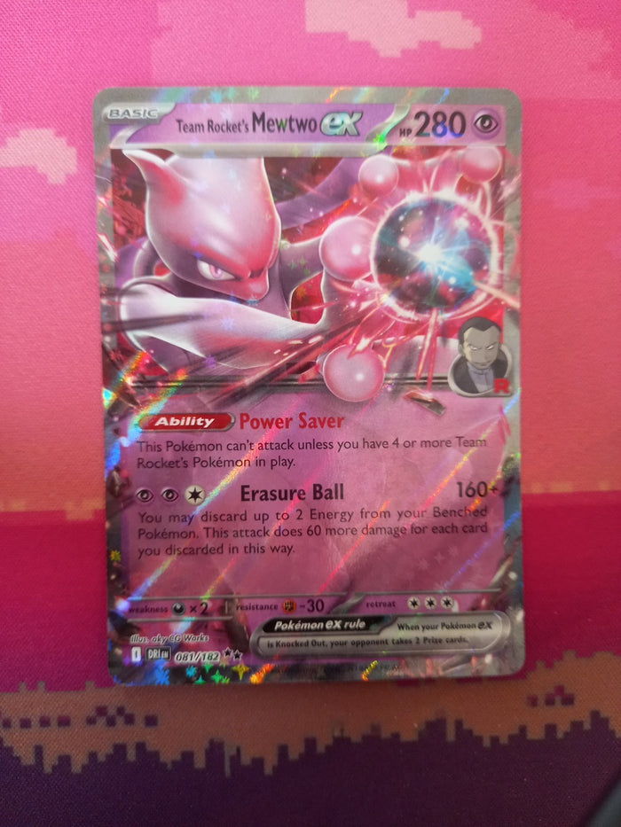 Pokemon Card Team Rocket's Mewtwo ex 081/182 Double Rare Destined Rivals NM