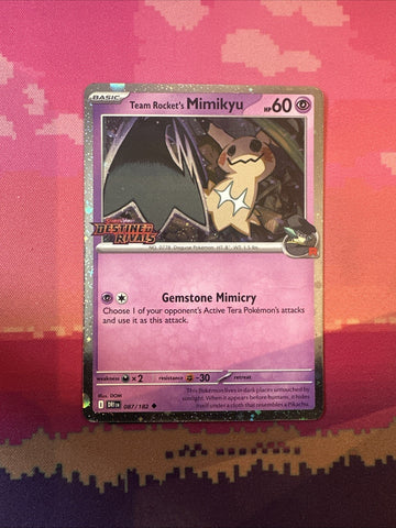 Pokemon Card Team Rocket's Mimikyu Destined Rivals STAMPED 087/182 Near Mint