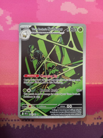 Pokemon Card Team Rocket's Spidops 187/182 Illustration Rare Destined Rivals NM