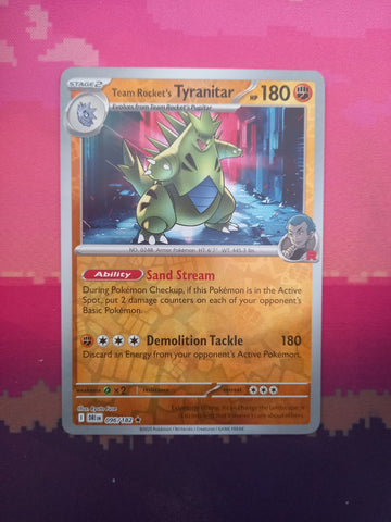 Pokemon Card Team Rocket's Tyranitar Destined Rivals Reverse Holo Rare 096/182