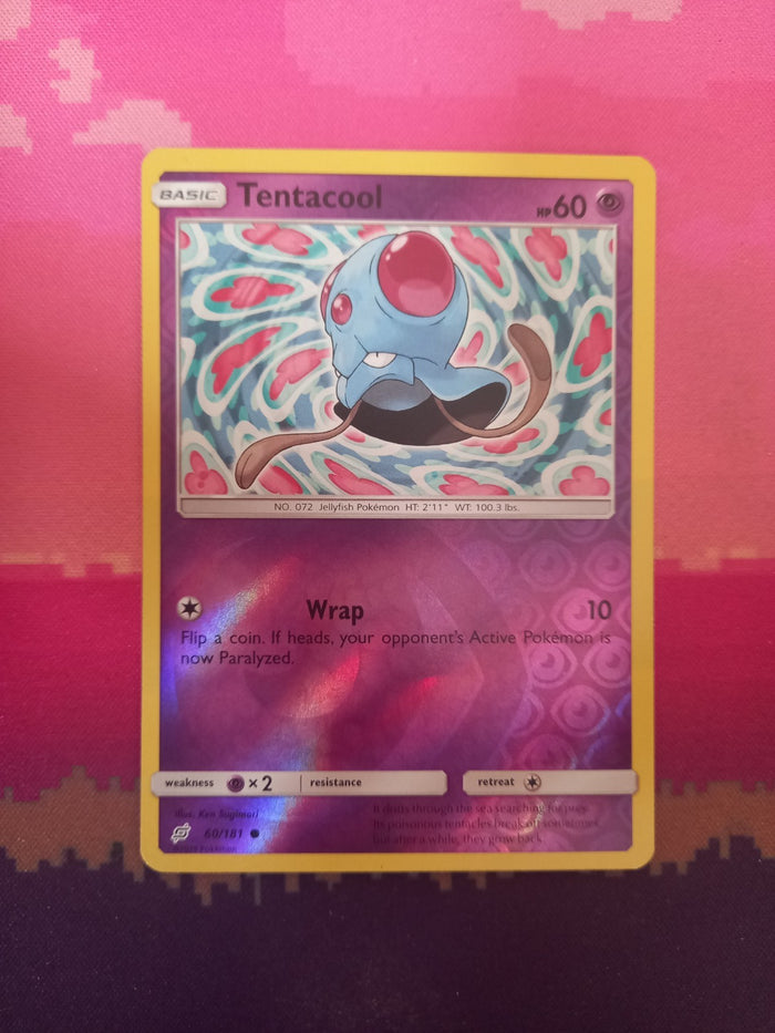 Pokemon Card Tentacool 60/181 Reverse Holo Team Up Near Mint