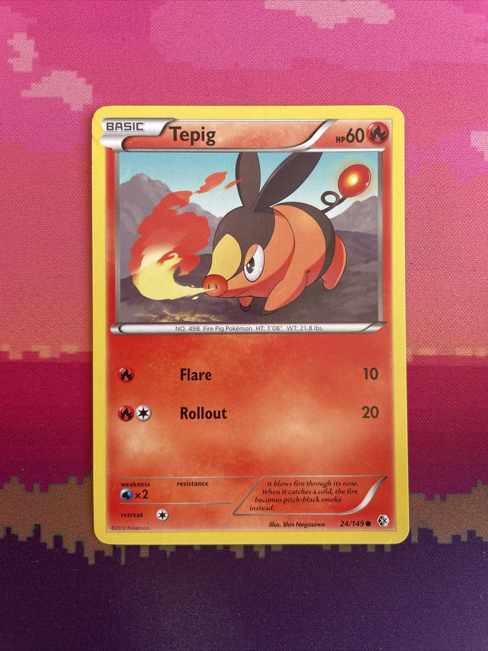 Pokemon Card Tepig Boundaries Crossed Common 24/149 Near Mint