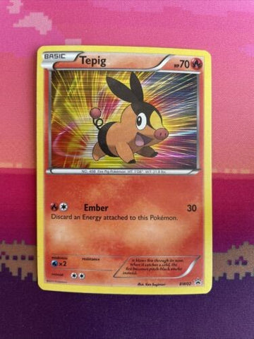 Pokemon Card Tepig BW02 Holo Black Star Promo Near Mint