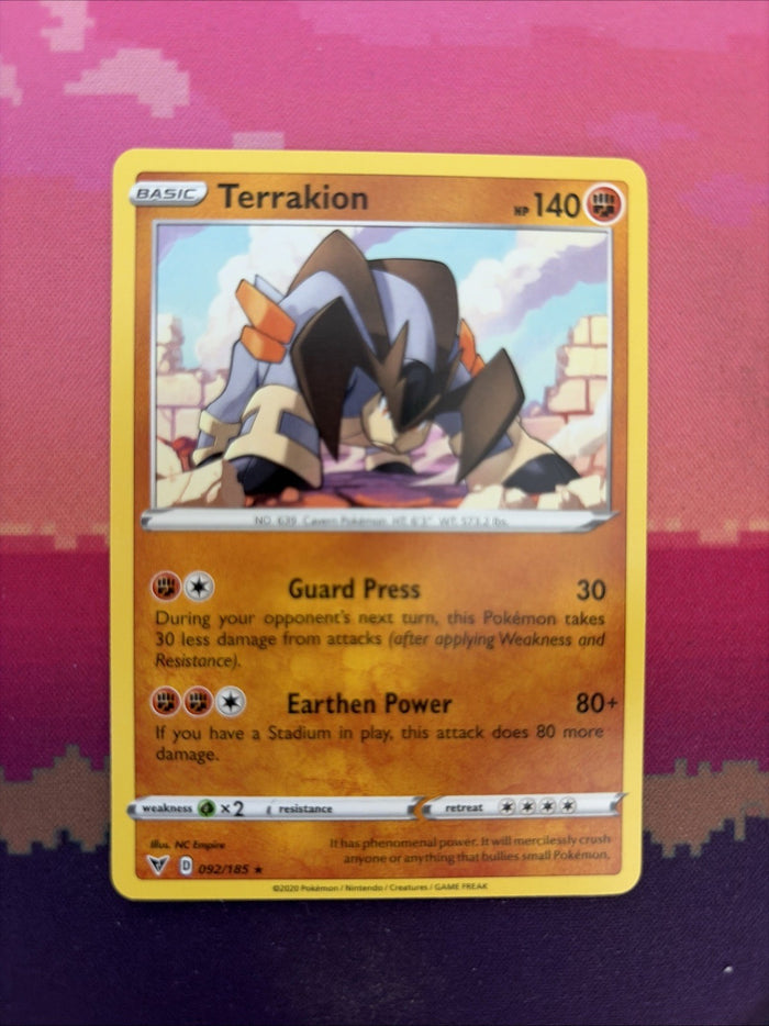 Pokemon Card Terrakion Vivid Voltage Rare 092/185 Near Mint