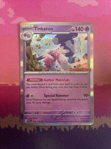 Pokemon Card Tinkaton GameStop Paldea Evolved Rare 105/193 Near Mint