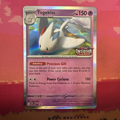 Pokemon Card Togekiss 038 Black Star Promo STAMPED Obsidian Flames Near Mint
