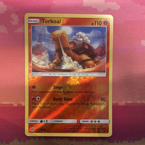Pokemon Card Torkoal Sun & Moon Reverse Holo 23/149 Near Mint