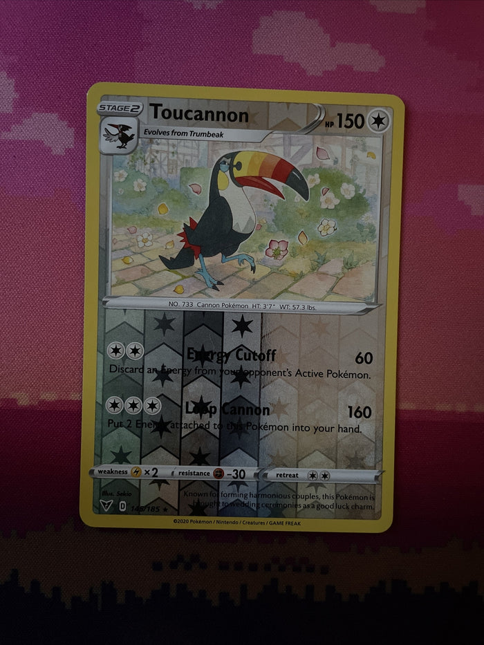 Pokemon Card Toucannon Vivid Voltage Reverse Holo Rare 145/185 Near Mint