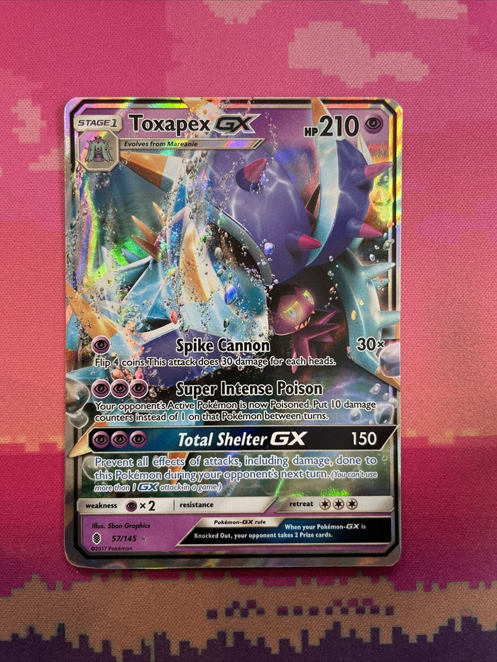 Pokemon Card Toxapex GX 57/145 Ultra Rare Guardians Rising Near Mint
