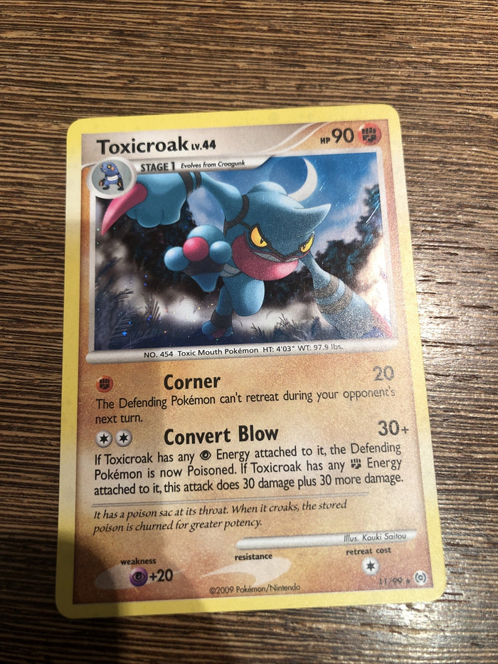 Pokemon Card Toxicroak Arceus Holo Rare 11/99 NM