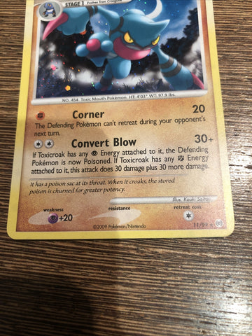 Pokemon Card Toxicroak Arceus Holo Rare 11/99 NM (back)