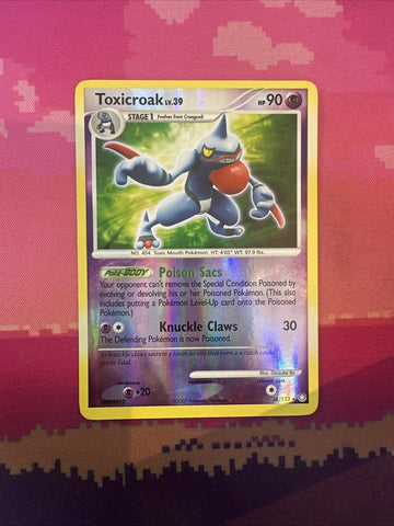 Pokemon Card Toxicroak Mysterious Treasures Reverse Holo Rare 36/123 Light Play
