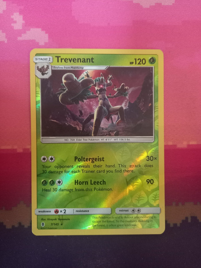 Pokemon card Trevenant 7/145 Reverse Holo Guardians Rising Near Mint