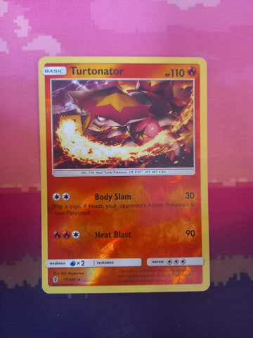 Pokemon card Turtonator 17/145 Reverse Holo Guardians Rising Near Mint