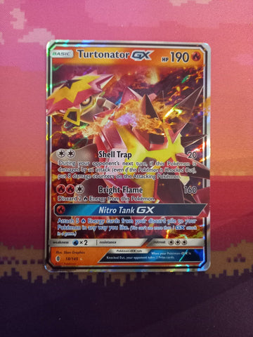 Pokemon Card Turtonator GX 18/145 Ultra Rare Guardians Rising Near Mint