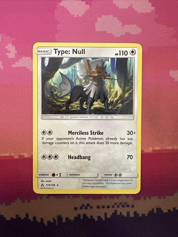 Pokemon Card Type: Null Ultra Prism Rare 115/156 Near Mint