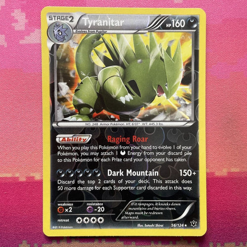 Pokemon Card Tyranitar Fates Collide Reverse Holo Rare 56/124 NM
