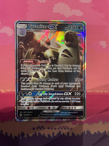Pokemon Card Tyranitar GX 121/214 Ultra Rare Lost Thunder Near Mint