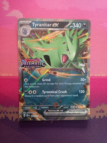 Pokemon Card Tyranitar Prismatic Evolutions STAMPED 064/131 Near Mint