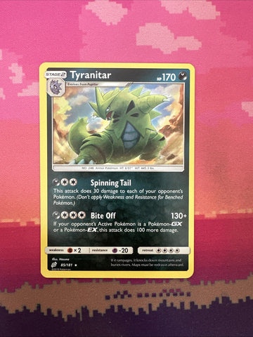 Pokemon Card Tyranitar Team Up Holo Rare 85/181 Near Mint