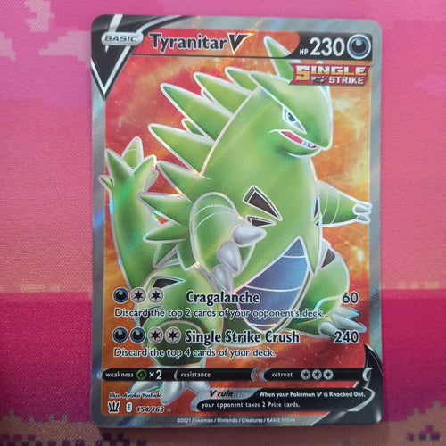 Pokemon Card Tyranitar V 154/163 Ultra Rare Darkness Ablaze Near Mint