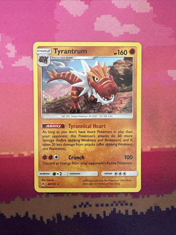 Pokemon Card Tyrantrum Forbidden Light Holo Rare 69/131 Near Mint