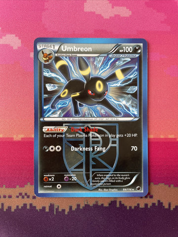 Pokemon Card Umbreon Plasma Freeze Non Holo Rare 64/116 Near Mint