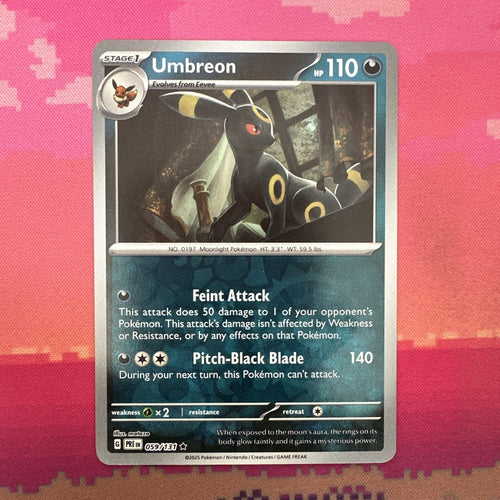 Pokemon Card Umbreon Prismatic Evolutions Reverse Holo Rare 059/131 Near Mint