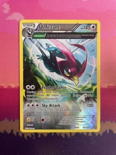 Pokemon Card Unfezant Roaring Skies Reverse Holo Rare 81/108 Near Mint