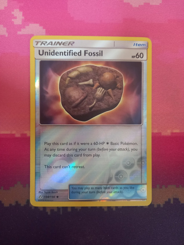 Pokemon card Unidentified Fossil 134/156 Reverse Holo Ultra Prism Near Mint