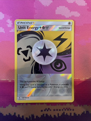 Pokemon Card Unit Energy Ultra Prism Reverse Holo Uncommon 138/156 Near Mint