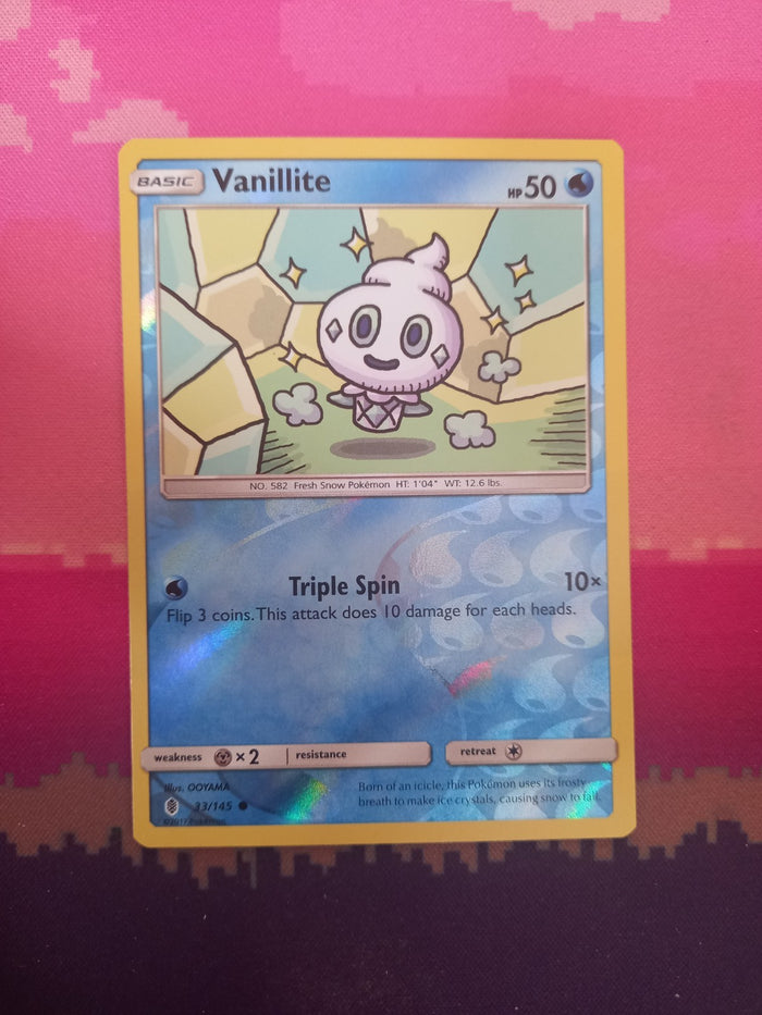 Pokemon Card Vanillite 33/145 Reverse Holo Guardians Rising Near Mint