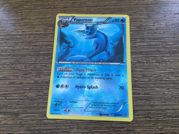 Pokemon Card Vaporeon Ancient Origins Reverse Holo 22/98 NM