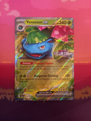 Pokemon Card Venusaur ex 001/142 Double Rare Stellar Crown STAMPED Near Mint
