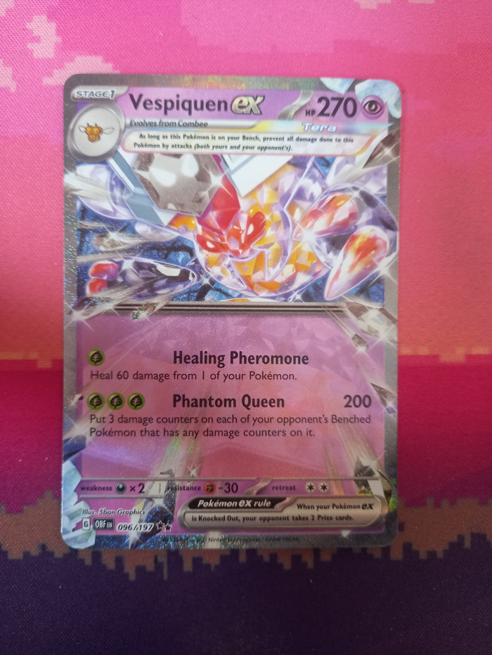 Pokemon Card Vespiquen EX Obsidian Flames 096/197 Near Mint