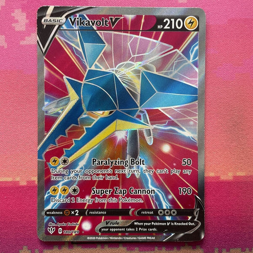 Pokemon Card Vikavolt V 180/189 Ultra Rare Darkness Ablaze Near Mint