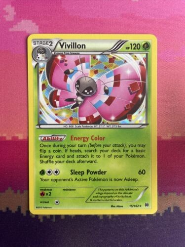 Pokemon Card Vivillon Breakthrough Holo Rare 15/162 Near Mint