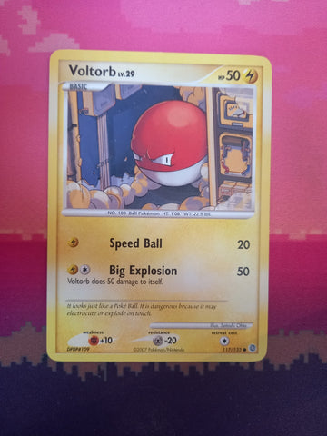 Pokemon Card Voltorb Secret Wonders 117/132 Near Mint