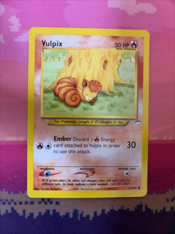 Pokemon Card Vulpix Neo Destiny 91/105 Near Mint