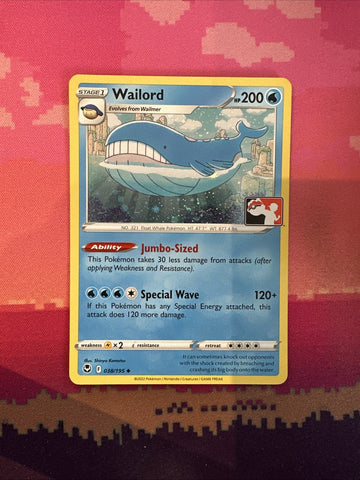 Pokemon Card Wailord Prize Pack Cosmo Holo 038/195 Near Mint