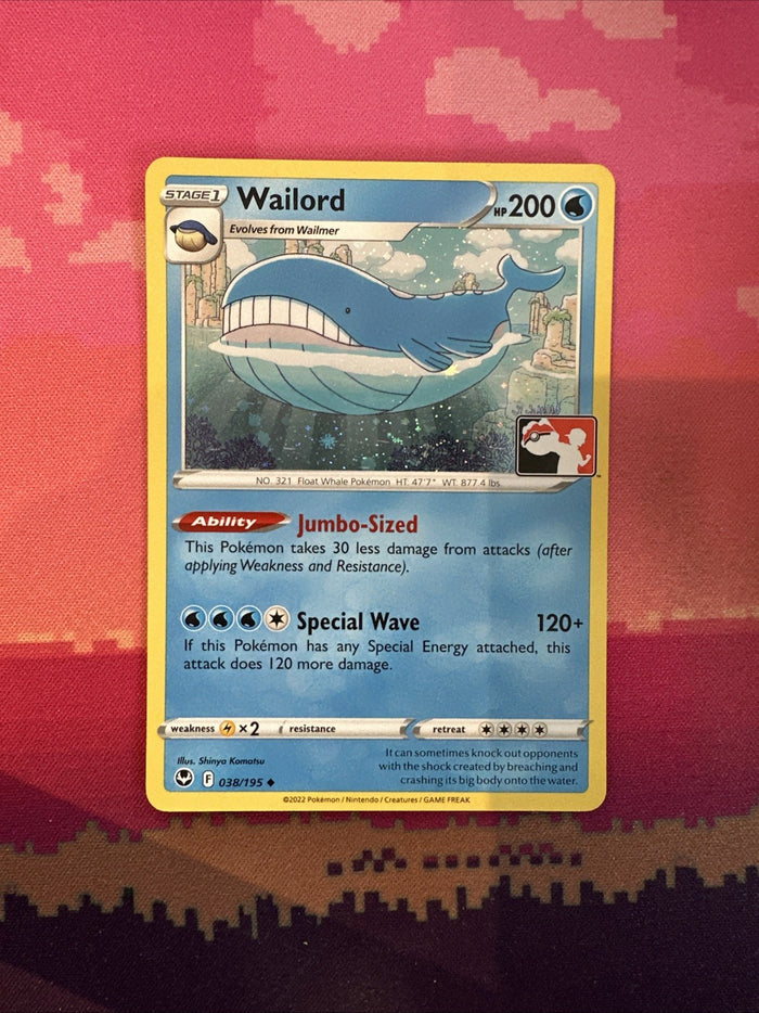 Pokemon Card Wailord Prize Pack Cosmo Holo 038/195 Near Mint