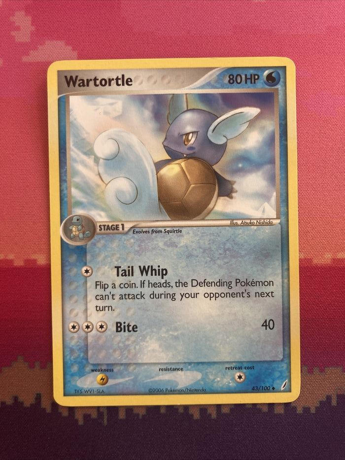 Pokemon Card Wartortle Crystal Guardians 43/100 Near Mint