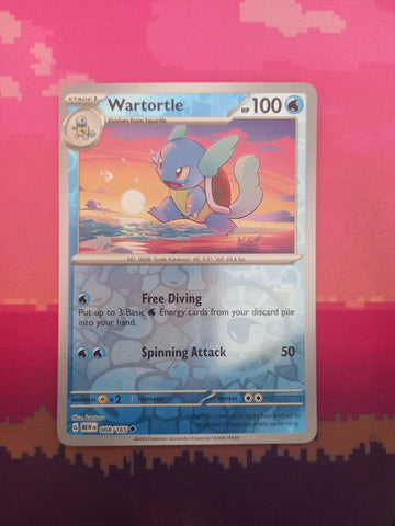 Pokemon Card Wartortle Scarlet & Violet 151 Reverse Holo 008/165 Near Mint