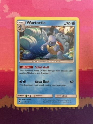 Pokemon Card Wartortle Unbroken Bonds Cosmo Holo 34/214 Near Mint