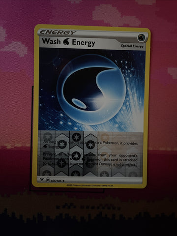 Pokemon Card Wash Energy Vivid Voltage Reverse Holo 165/185 NM