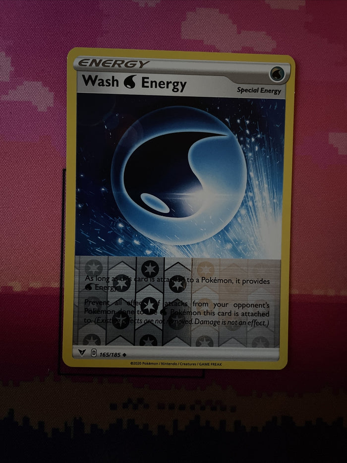 Pokemon Card Wash Energy Vivid Voltage Reverse Holo 165/185 NM