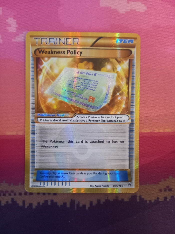 Pokemon Card Weakness Policy 164/160 Secret Rare Primal Clash Near Mint