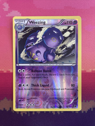 Pokemon Card Weezing Fates Collide Reverse Holo 28/124 Near Mint