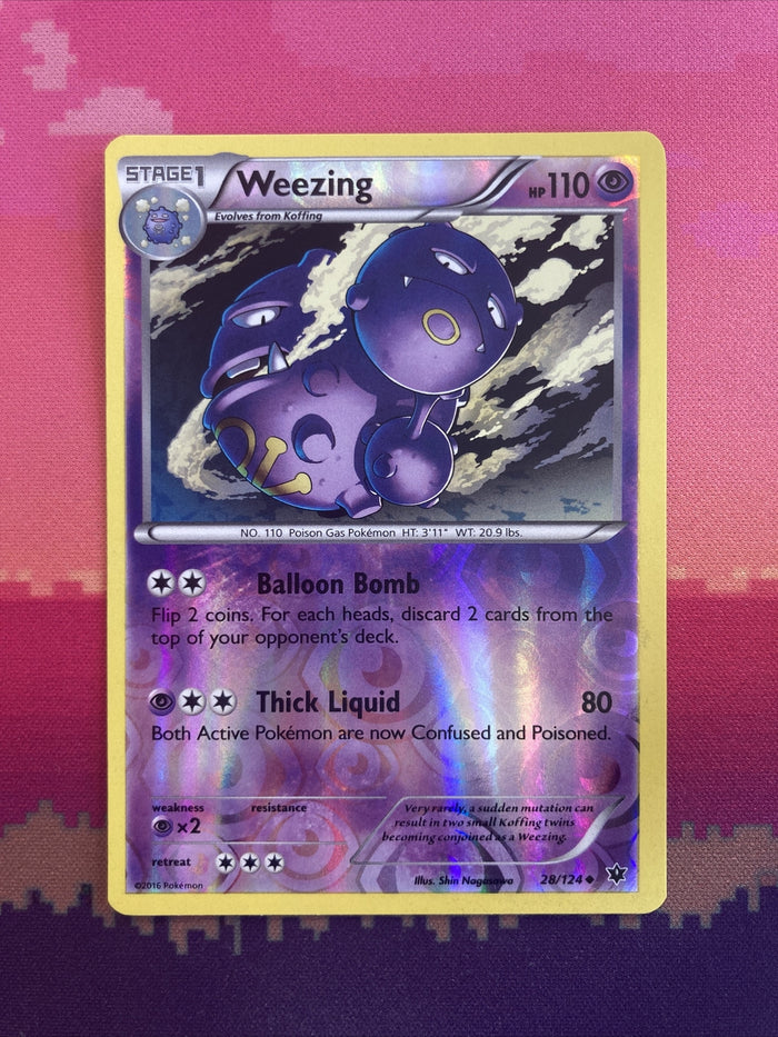Pokemon Card Weezing Fates Collide Reverse Holo 28/124 Near Mint
