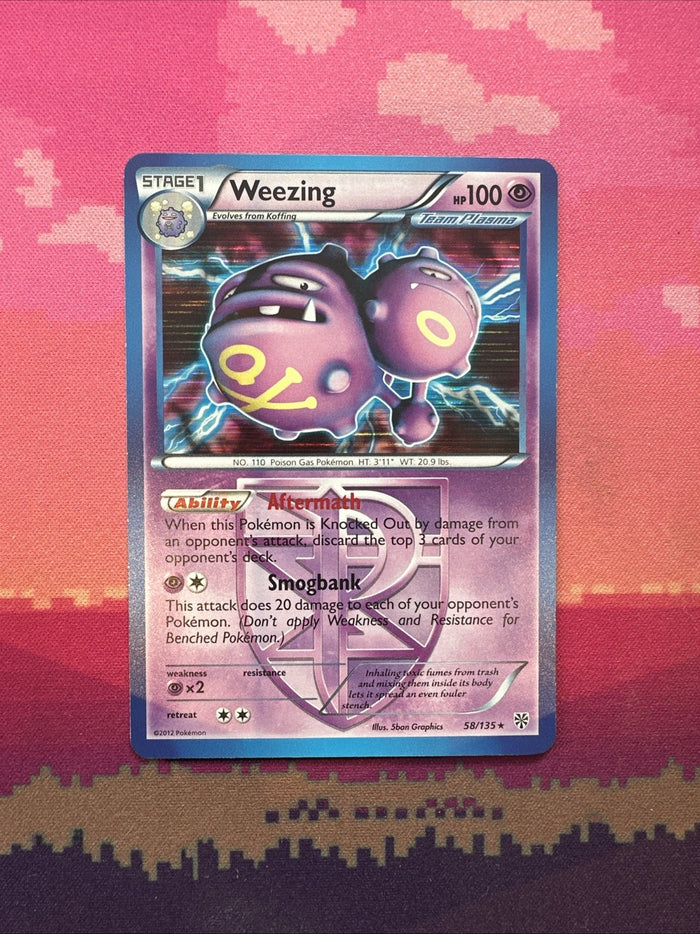 Pokemon Card Weezing Plasma Storm Holo Rare 58/135 NM